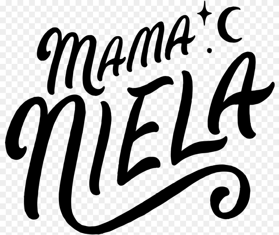 Mamaniela Logo Black Web Calligraphy, Gray Free Png Download