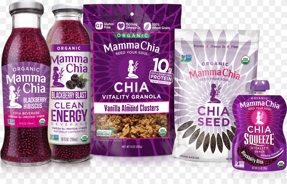 Mamma Chia Product Family Mamma Chia Organic Vanilla Almond Chia Vitality Granola, Plant, Herbs, Herbal, Purple Free Png Download