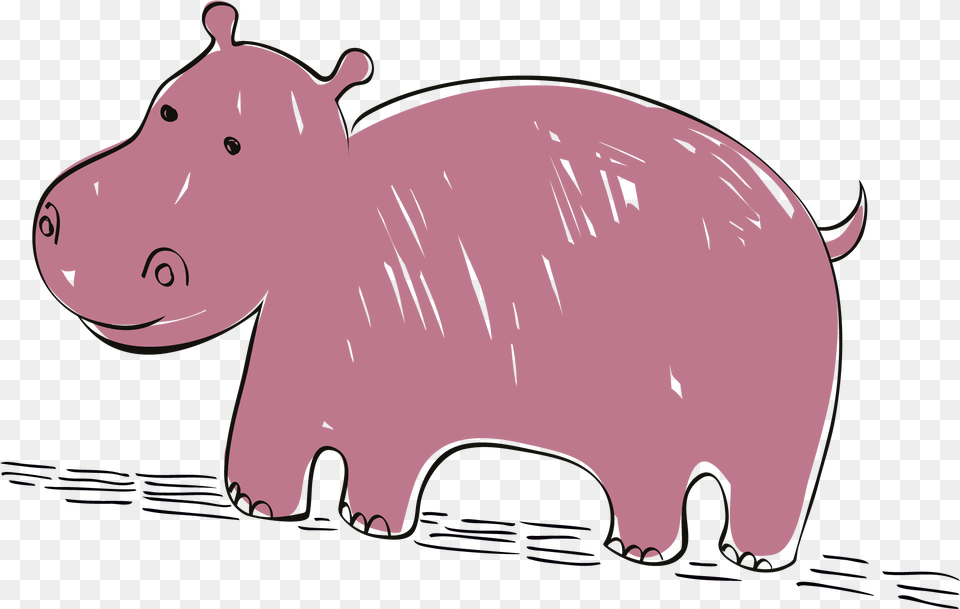 Mammal Clipart Pig Hippopotamus Cartoon Vector Graphics, Animal, Hippo, Wildlife Free Png Download