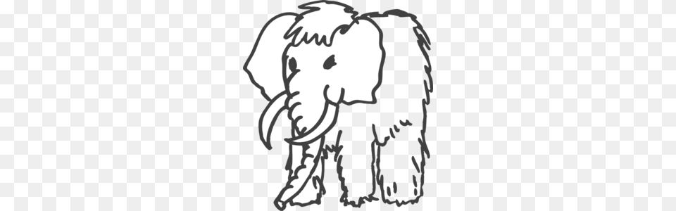 Mammoth Outline Clip Art, Baby, Person, Animal, Mammal Free Png Download