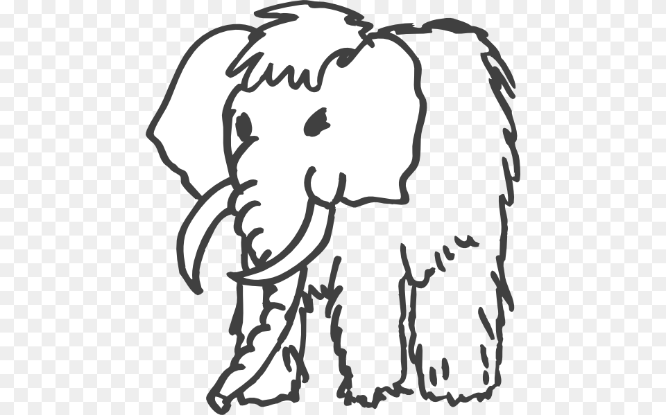 Mammoth Outline Clip Art, Animal, Mammal, Wildlife, Canine Free Png Download