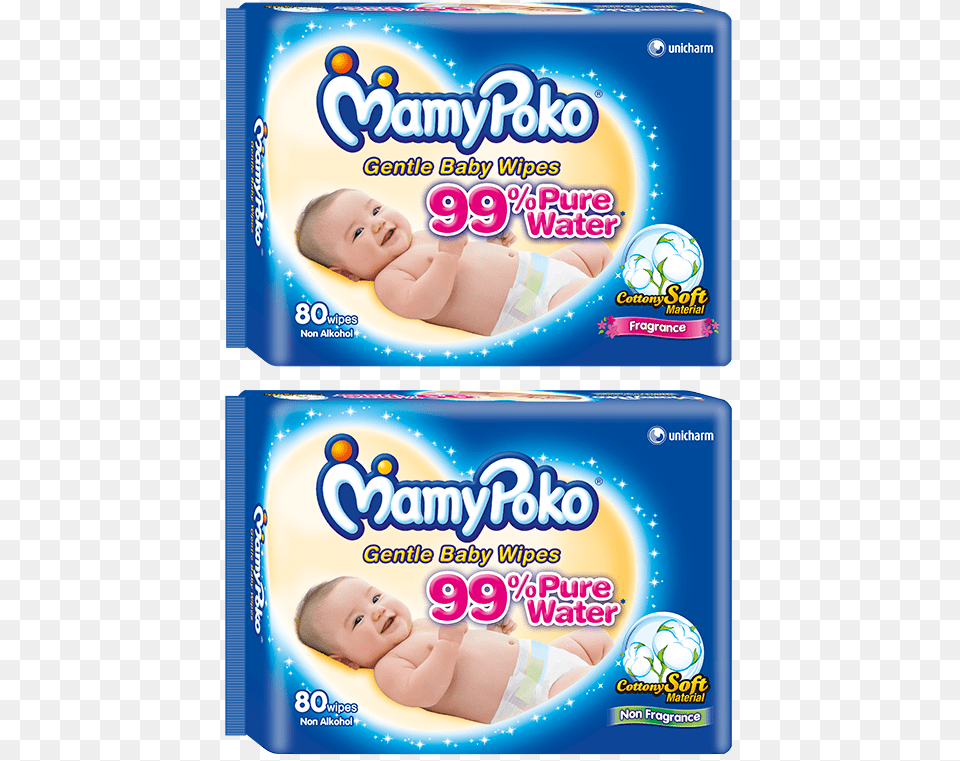 Mamypoko Gentle Cleansing Wipes Mamy Poko Baby Wipes, Diaper, Person Free Png Download