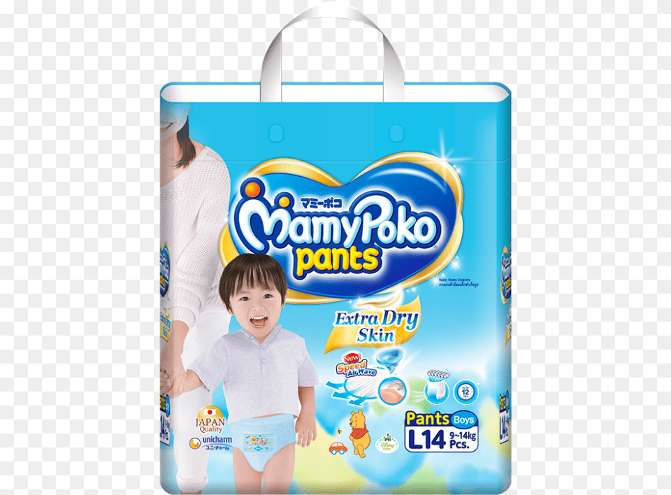 Mamypoko Pants Extra Dry Skin Size L Boy Mamy Poko Xl Pants, Bag, Child, Male, Person Png Image