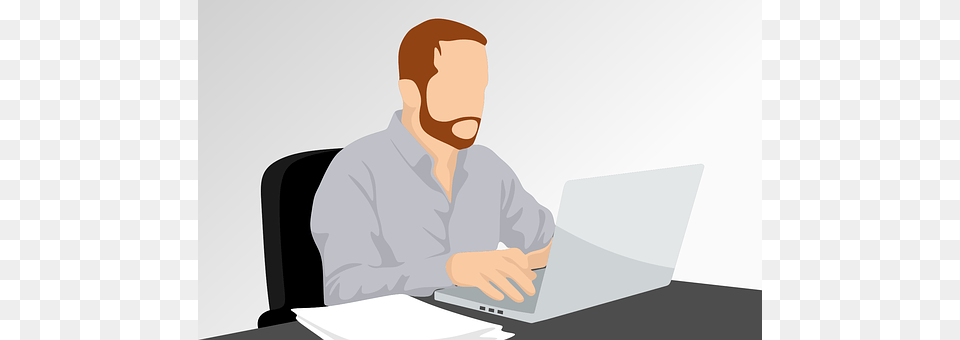 Man Sitting, Person, Pc, Laptop Png