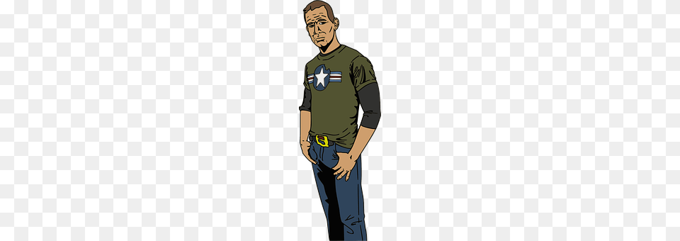 Man T-shirt, Clothing, Pants, Person Png Image