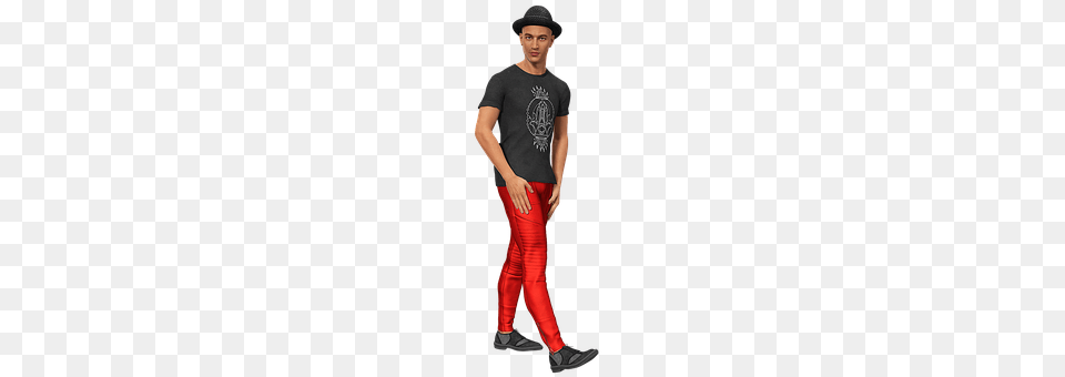 Man Clothing, T-shirt, Pants, Hat Png Image
