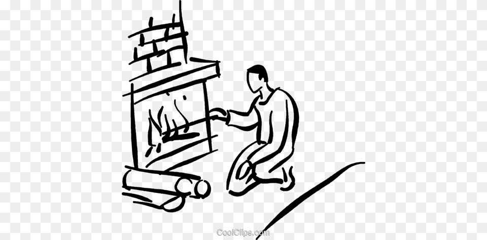 Man, Fireplace, Indoors, Person, Kneeling Png Image