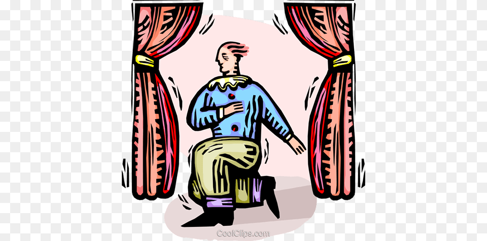 Man Acting On Stage Royalty Vector Clip Art Illustration, Person, Head, Face, Adult Free Transparent Png