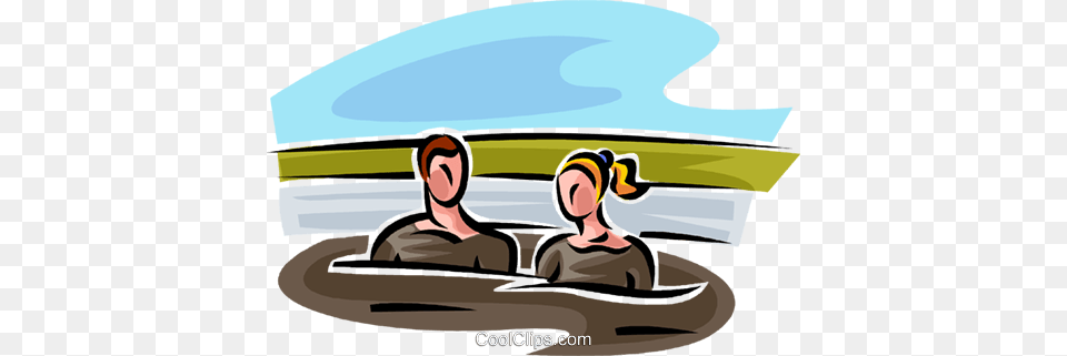 Man And A Woman In A Mud Bath Royalty Vector Clip Clipart Mud Spa, Water, Adult, Male, Person Free Transparent Png