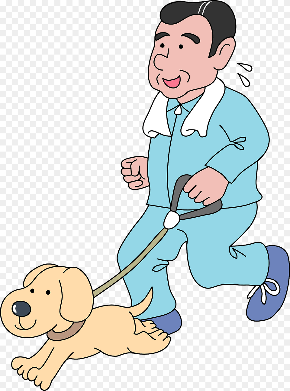 Man And Dog Jogging Clipart, Doctor, Person, Baby, Face Png Image