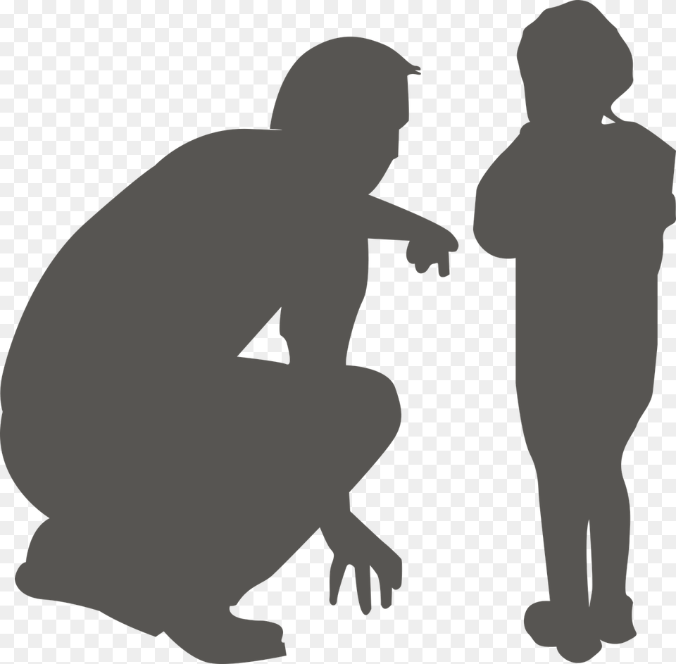 Man And Kid Silhouette, Kneeling, Person, Head Png