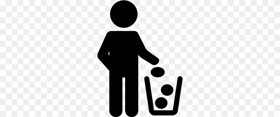 Man And Recycling Bin Vector Man Recycle Bin Icon, Gray Free Png Download