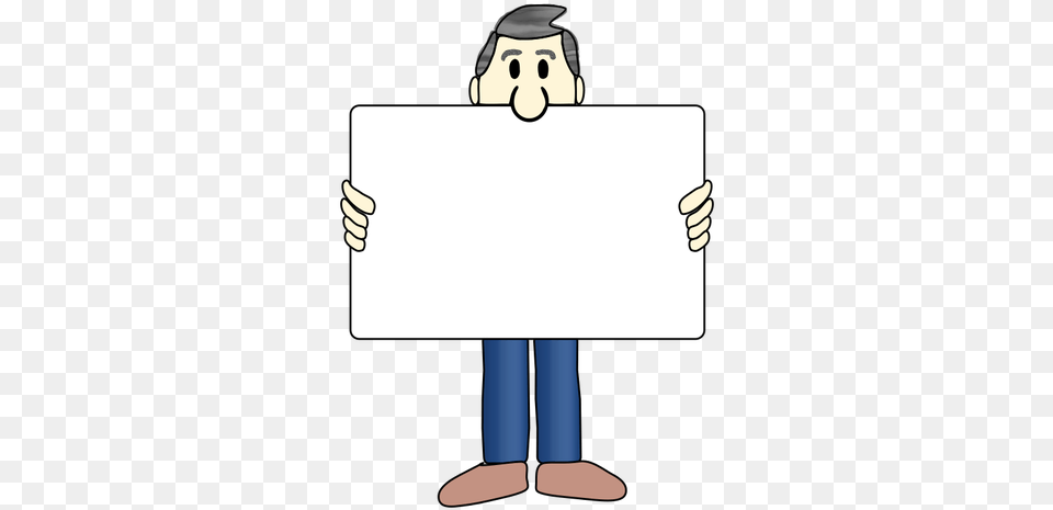 Man And Sign, White Board, Photography Free Png