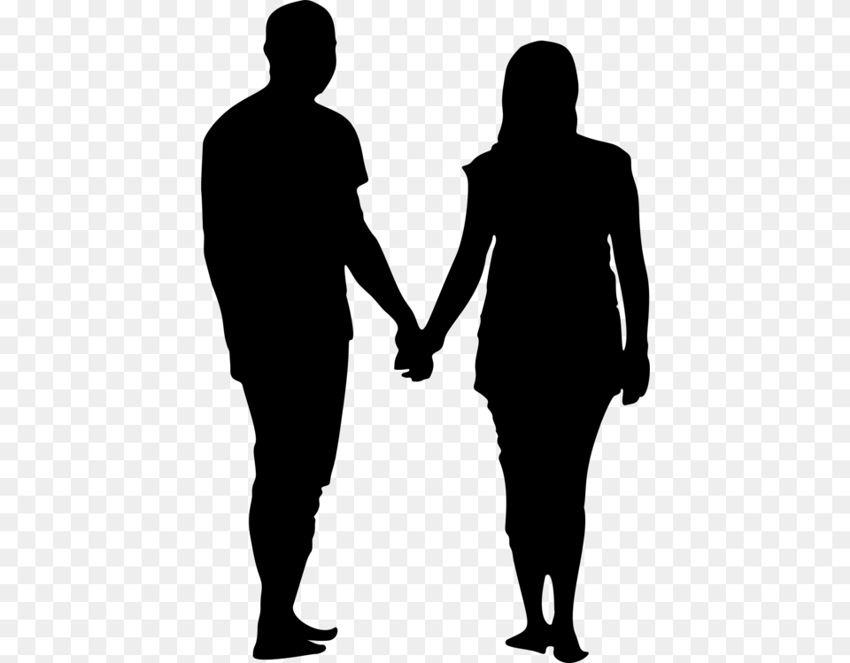 Man And Wife Silhouette, Gray Png Image