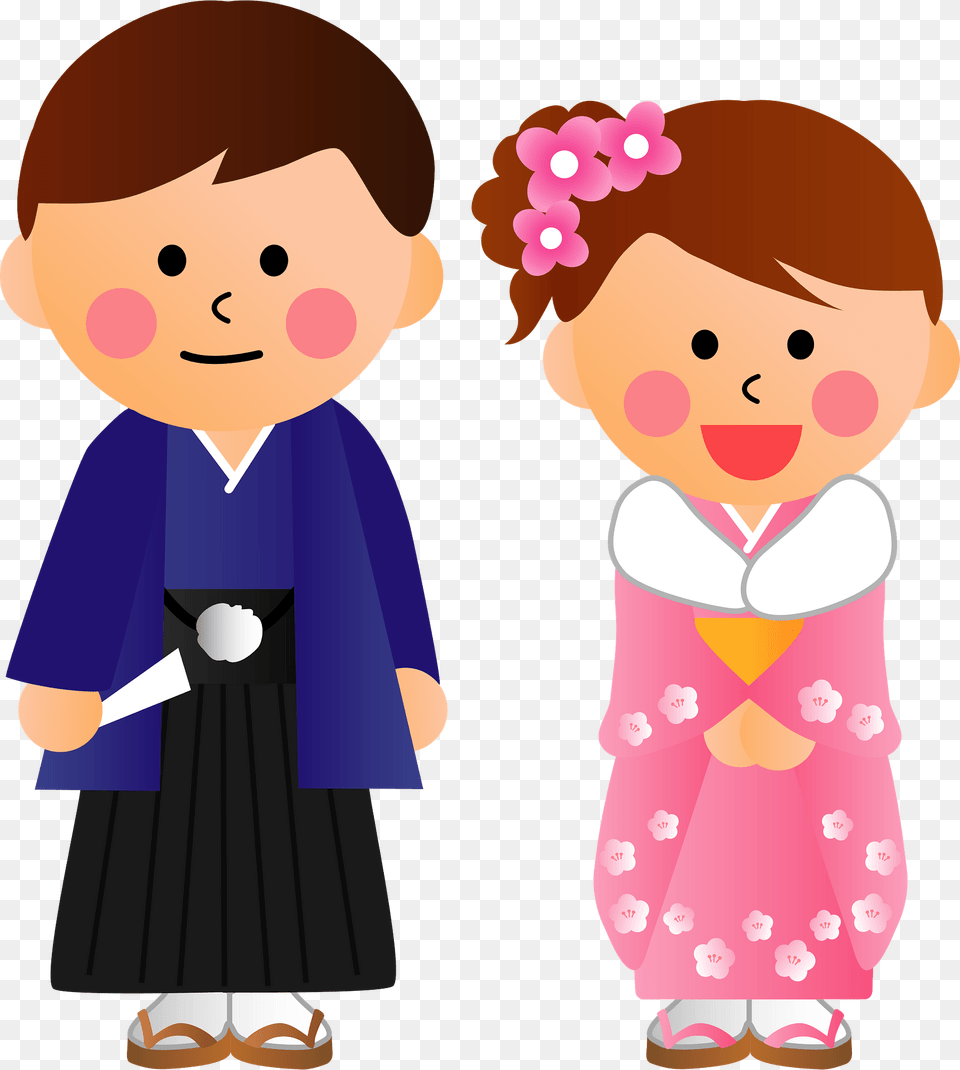 Man And Woman Are Wearing Kimonos Clipart, Formal Wear, Clothing, Dress, Fashion Free Transparent Png