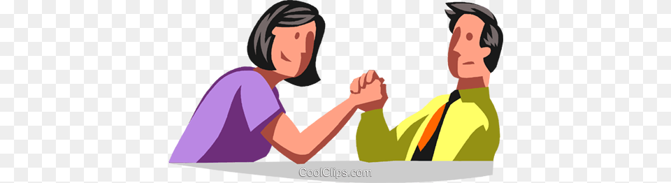 Man And Woman Arm Wrestling Royalty Vector Clip Art, Person, Adult, Male, Face Free Png Download