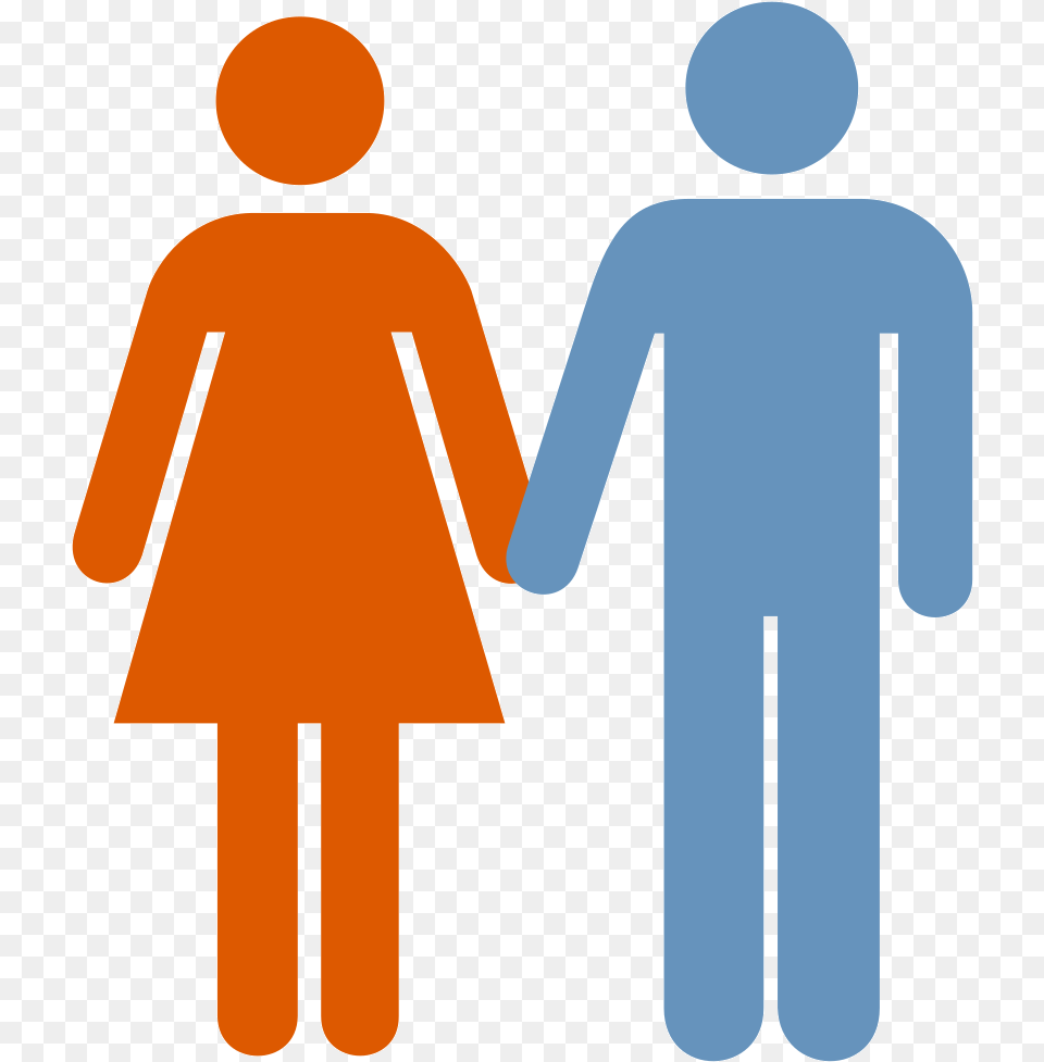 Man And Woman Blue Orange Icon Svg Clip Art For Web Absorbent Pads For Incontinence, Sign, Symbol, Body Part, Hand Png