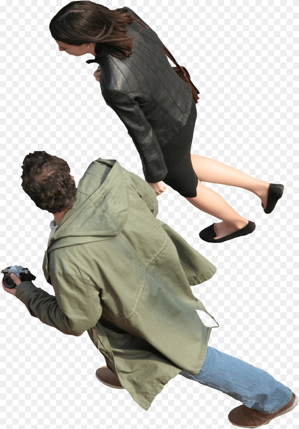 Man And Woman Free Cut Out People Trees Leaves Cutout People Top View, Adult, Shoe, Person, Footwear Png Image