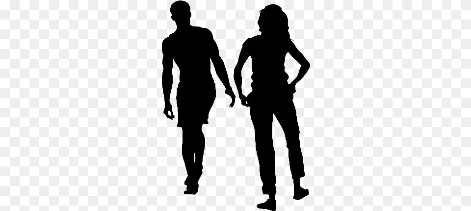 Man And Woman Friends Silhouette, Body Part, Hand, Person, Holding Hands Free Transparent Png