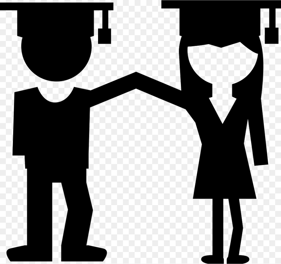 Man And Woman Graduates Couple Comments Student Girl Icon Transparent Background, Silhouette, Stencil, People, Person Png