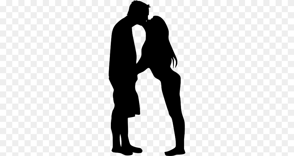 Man And Woman Kissing, Person, Romantic, Silhouette, Adult Free Transparent Png