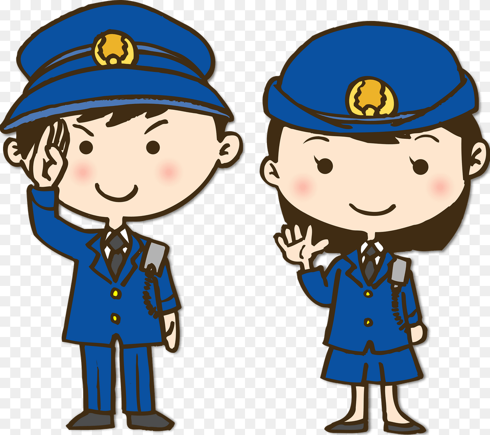 Man And Woman Police Officers Clipart, Baby, Person, Face, Head Png