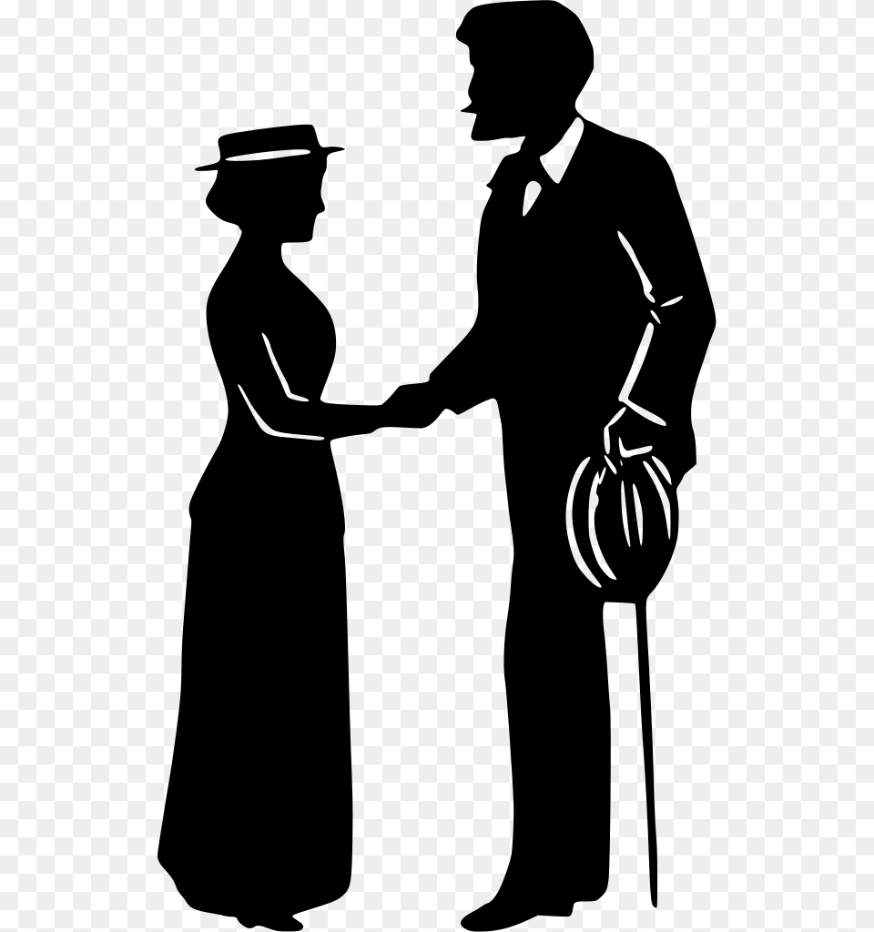 Man And Woman Shaking Hands, Gray Free Png Download