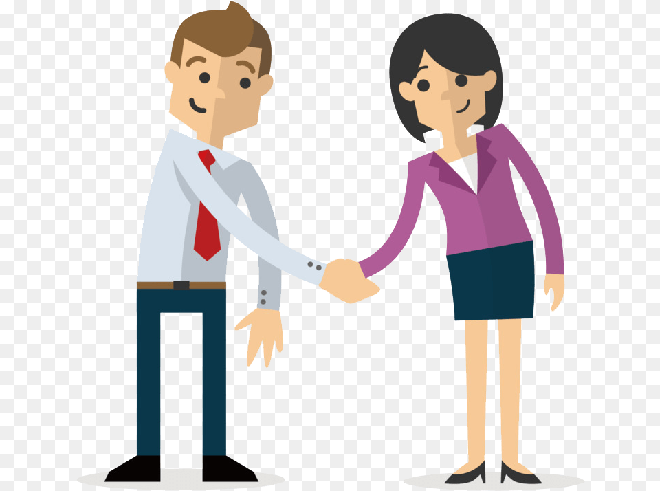Man And Woman Shaking Hands Vector People Working, Body Part, Hand, Person, Boy Free Png Download