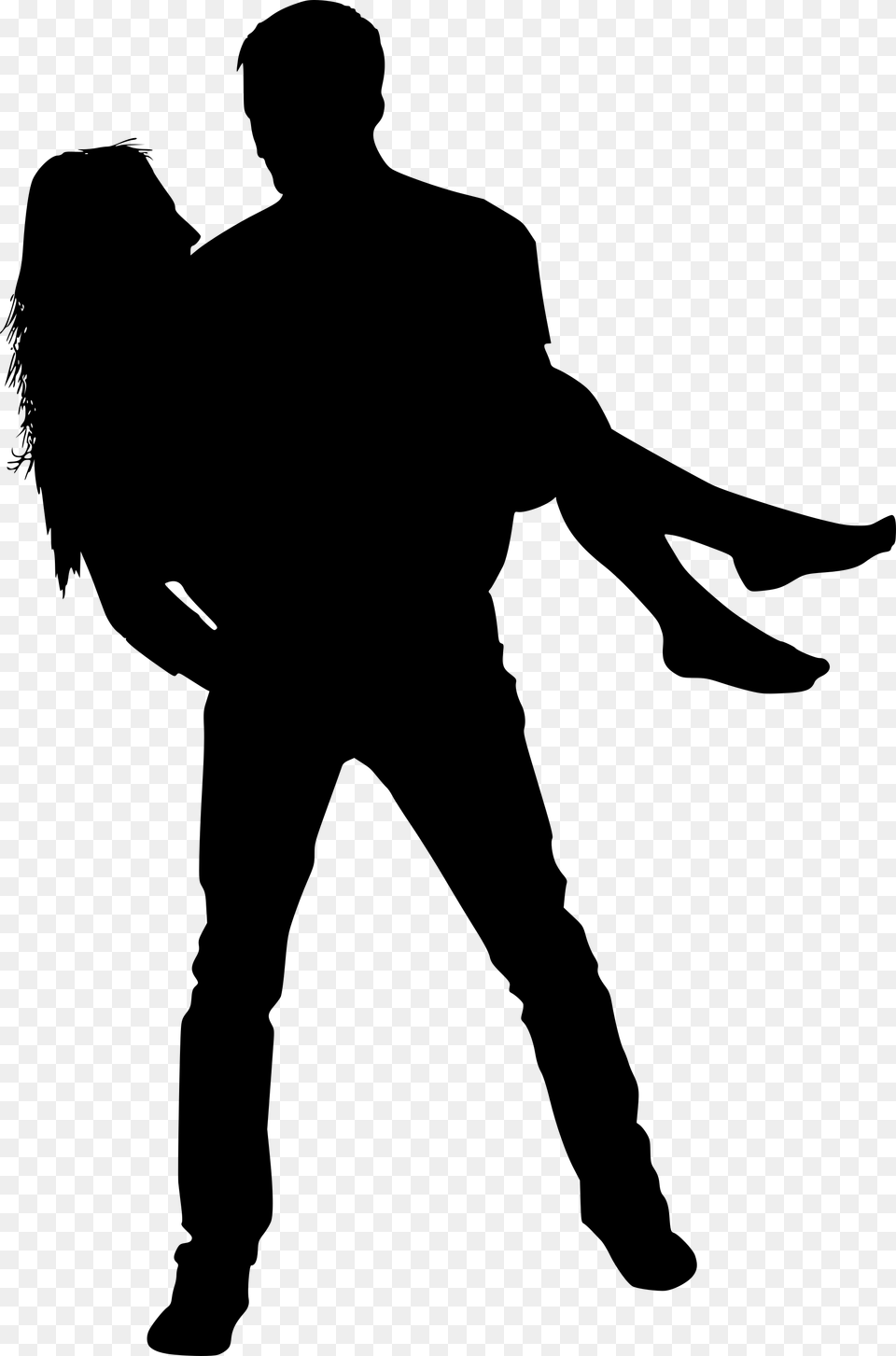 Man And Woman Silhouette, Gray Png