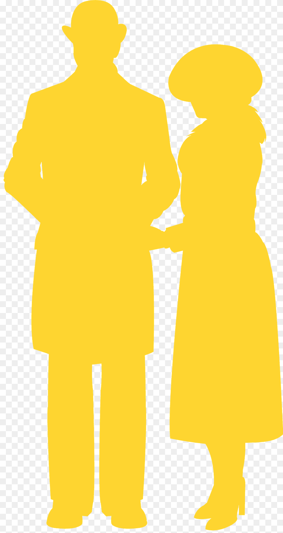 Man And Woman Standing Together Silhouette, Clothing, Coat, Adult, Male Free Png Download