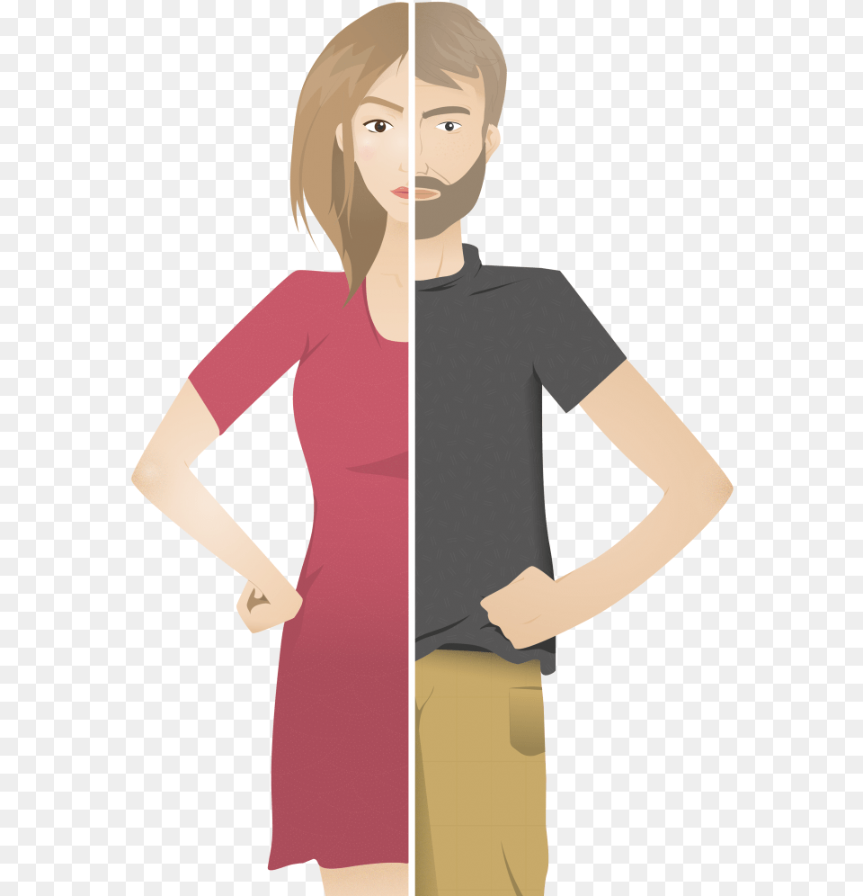 Man And Woman Vector Download Man And Woman Vector, Adult, T-shirt, Person, Female Free Png