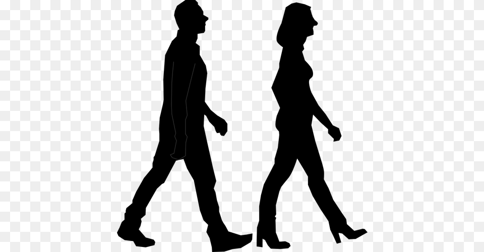 Man And Woman Walking Silhouette, People, Person Free Transparent Png