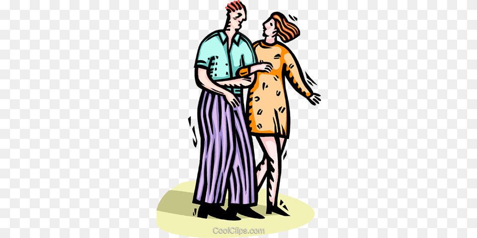 Man And Women Walking Arm In Arm Royalty Vector Clip Art, Adult, Publication, Person, Female Free Png Download