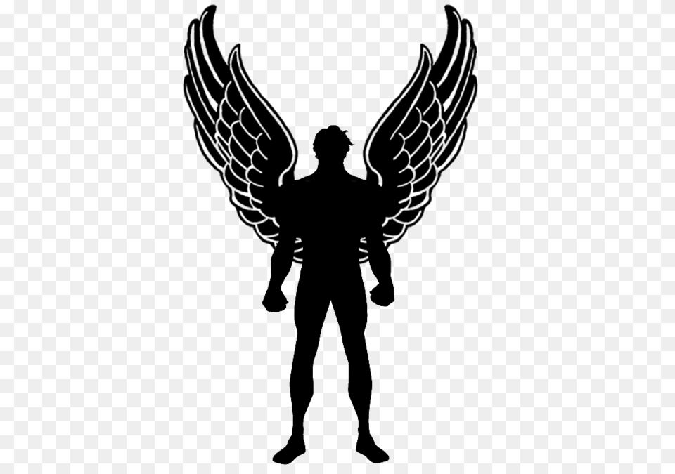 Man Angel Cliparts, Gray Free Png