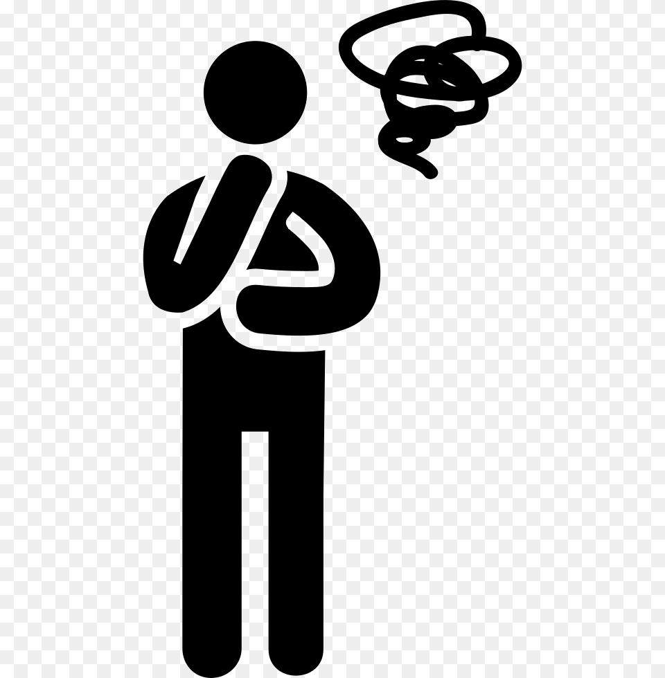 Man Angry Person Thinking Icon Transparent, Stencil, Smoke Pipe, Symbol Png