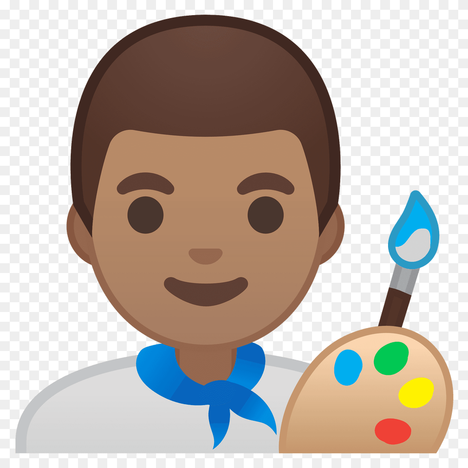 Man Artist Emoji Clipart, Brush, Device, Face, Head Free Png