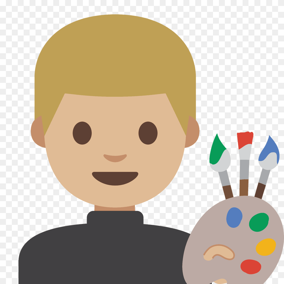 Man Artist Emoji Clipart, Baby, Person, Face, Head Png Image