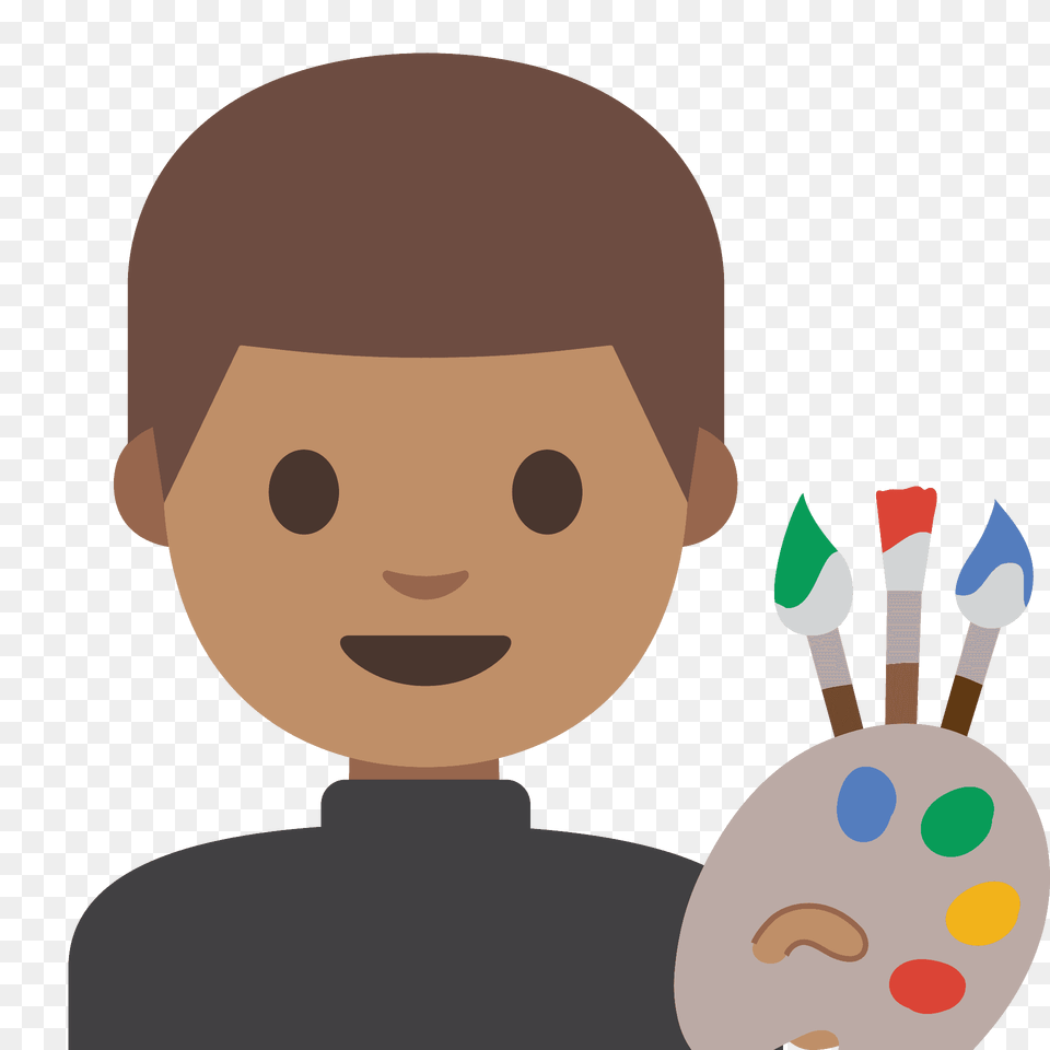 Man Artist Emoji Clipart, Face, Head, Person, Brush Png Image