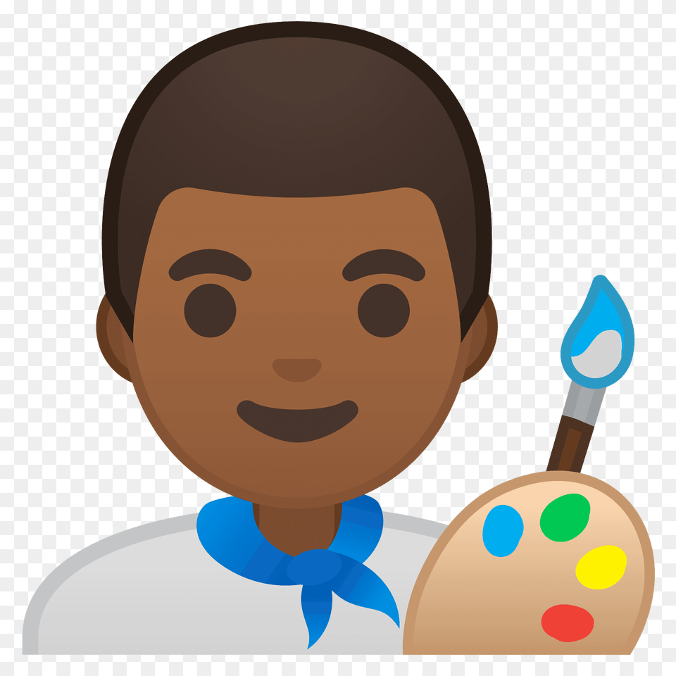 Man Artist Emoji Clipart, Brush, Device, Face, Head Png Image