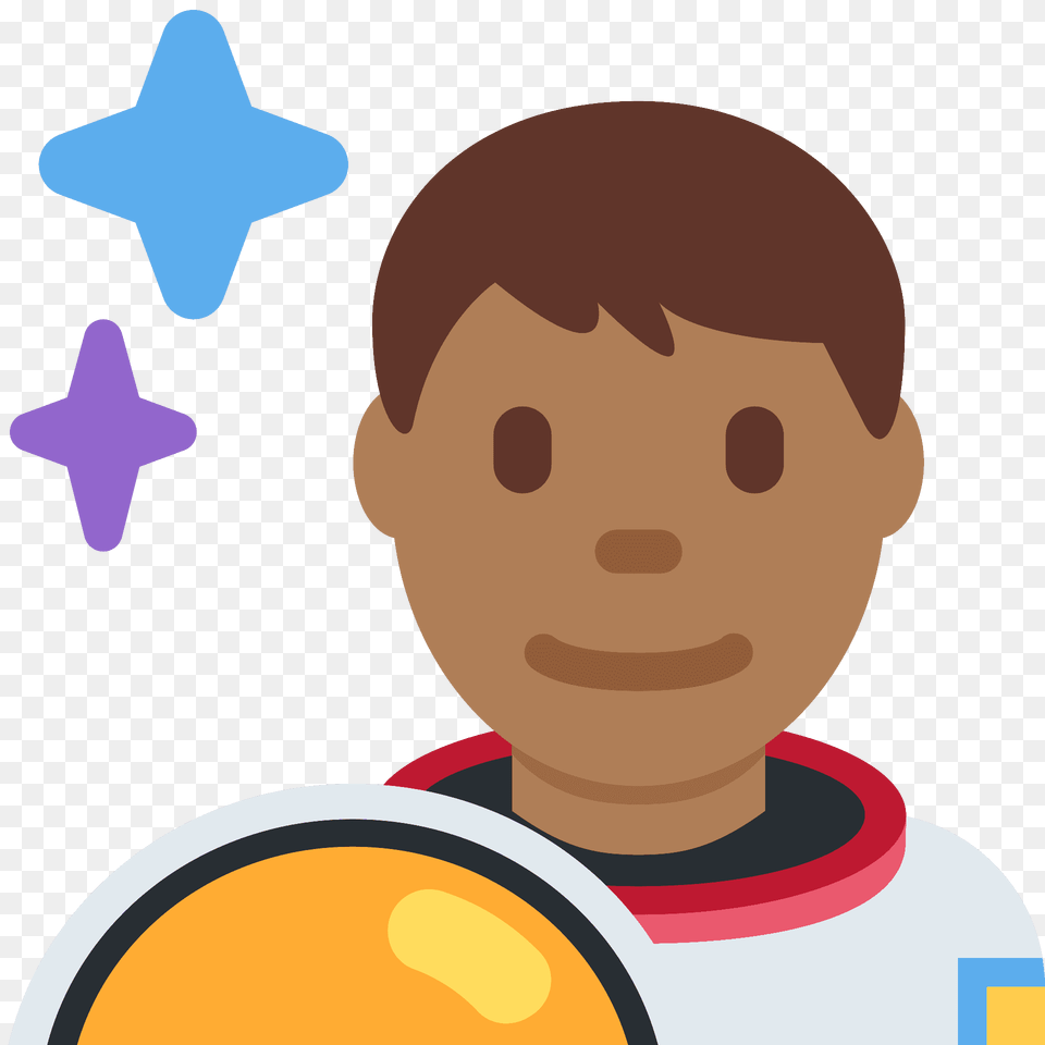 Man Astronaut Emoji Clipart, Face, Head, Person, Baby Png