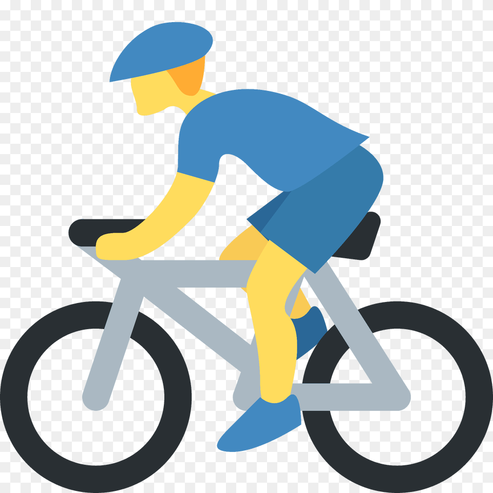 Man Biking Emoji Clipart, Bicycle, Transportation, Vehicle, Person Png