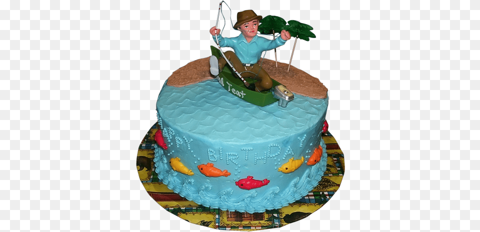 Man Birthday Cake Ideas Birthday Cake Idea Fishing, Birthday Cake, Cream, Dessert, Food Free Png Download