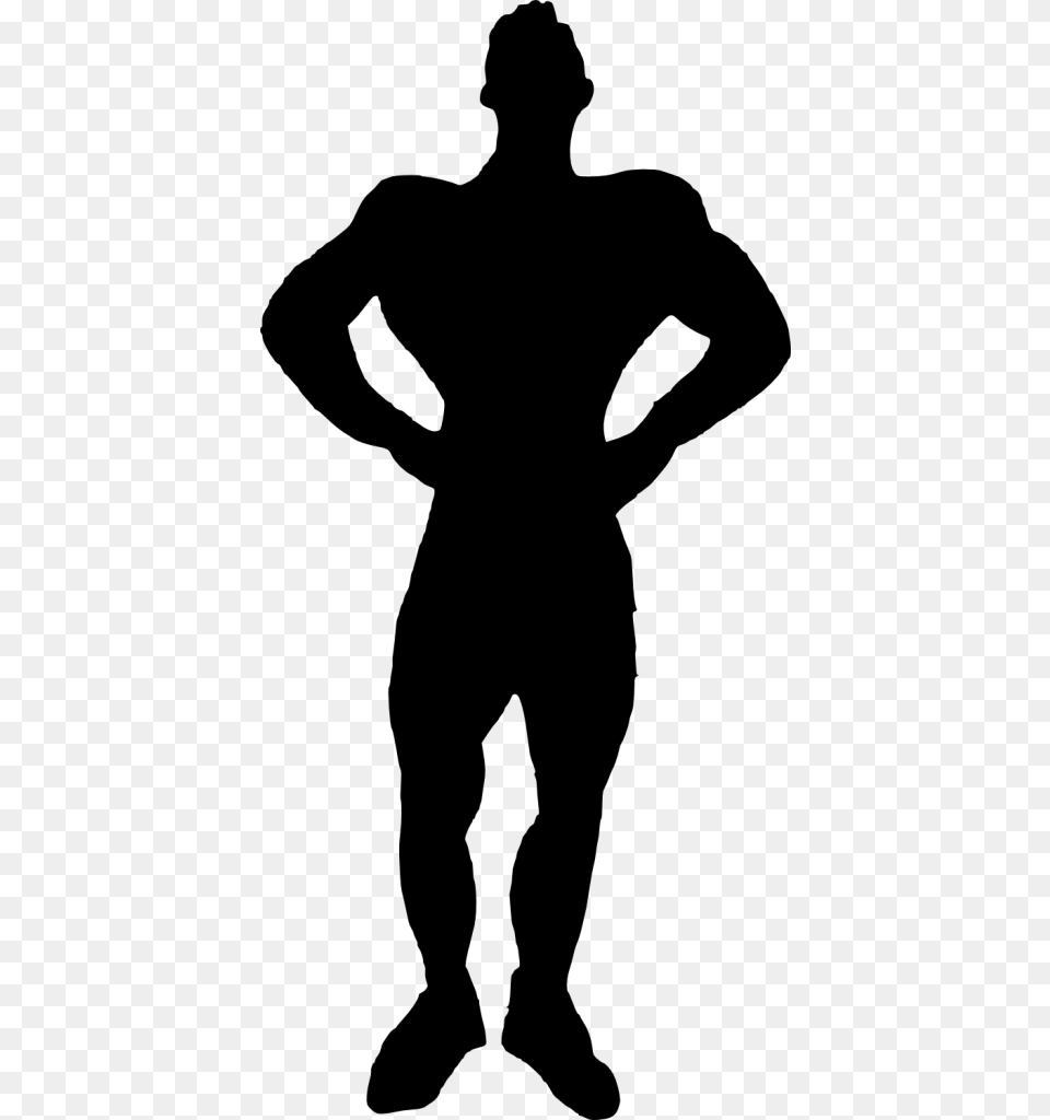 Man Bodybuilder Silhouette Images Toppng Silhouette Muscle Man, Gray Png Image