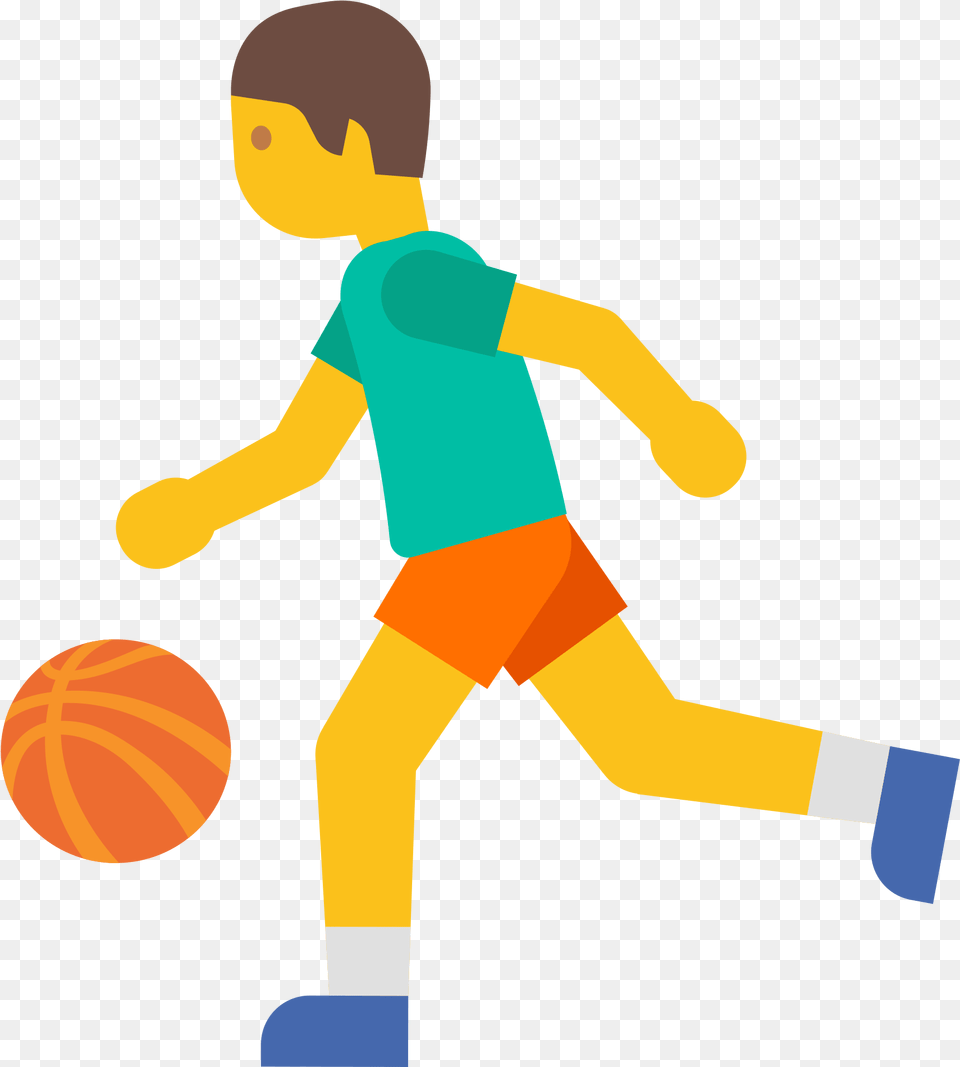 Man Bouncing Ball Emoji People Playing Baskeball And Soccer, Boy, Child, Person, Male Free Png Download