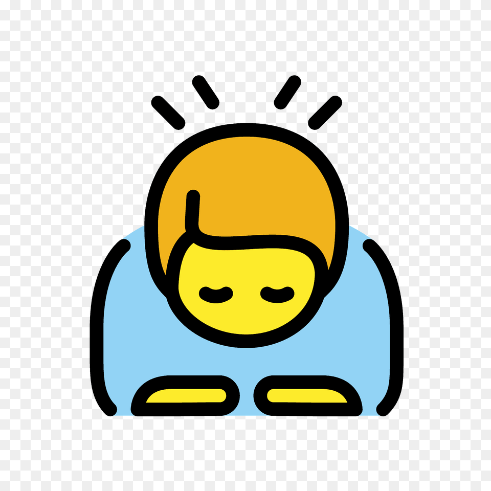 Man Bowing Emoji Clipart, Cartoon, Face, Head, Person Png Image