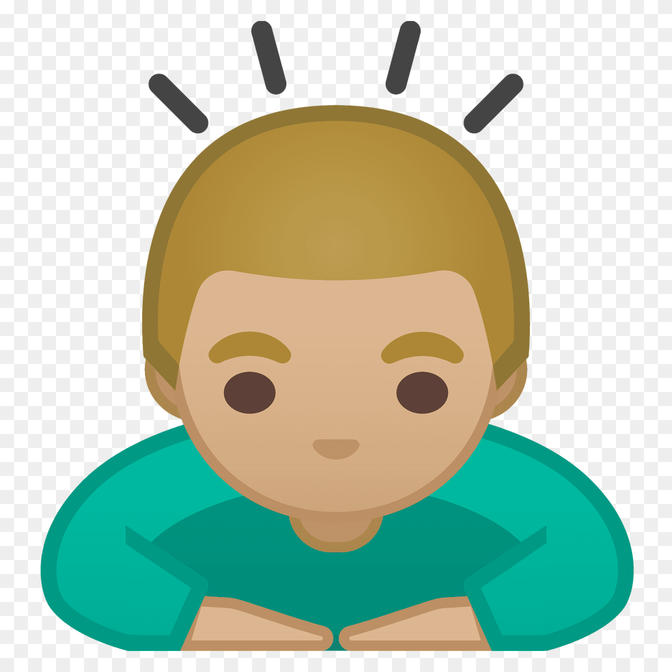 Man Bowing Emoji Clipart, Person, Reading, Face, Head Free Png