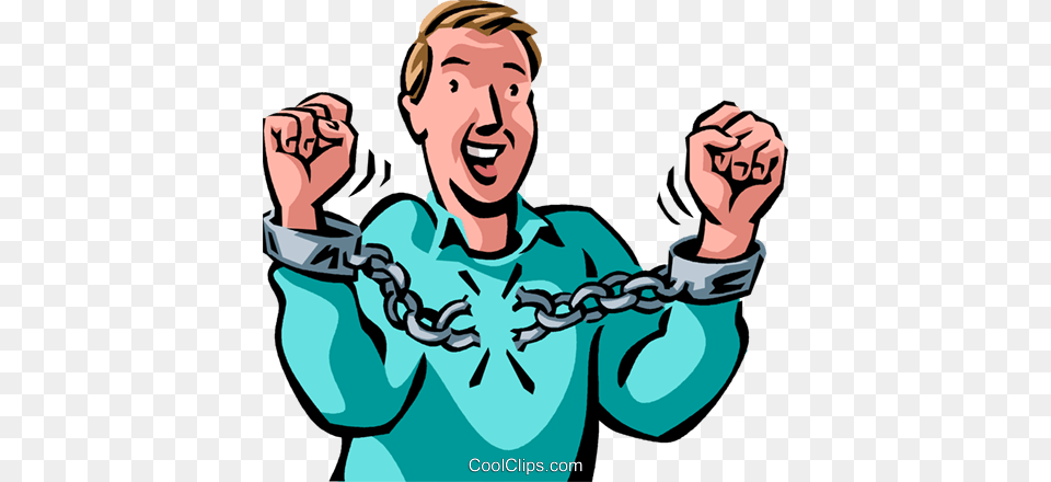 Man Breaking From Handcuffs Royalty Vector Clip Art, Person, Face, Head Png