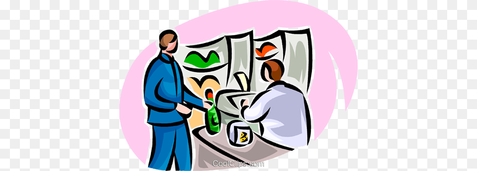 Man Buying Food Items With Cashier Royalty Vector Clip Art, Adult, Male, Person, Head Free Transparent Png