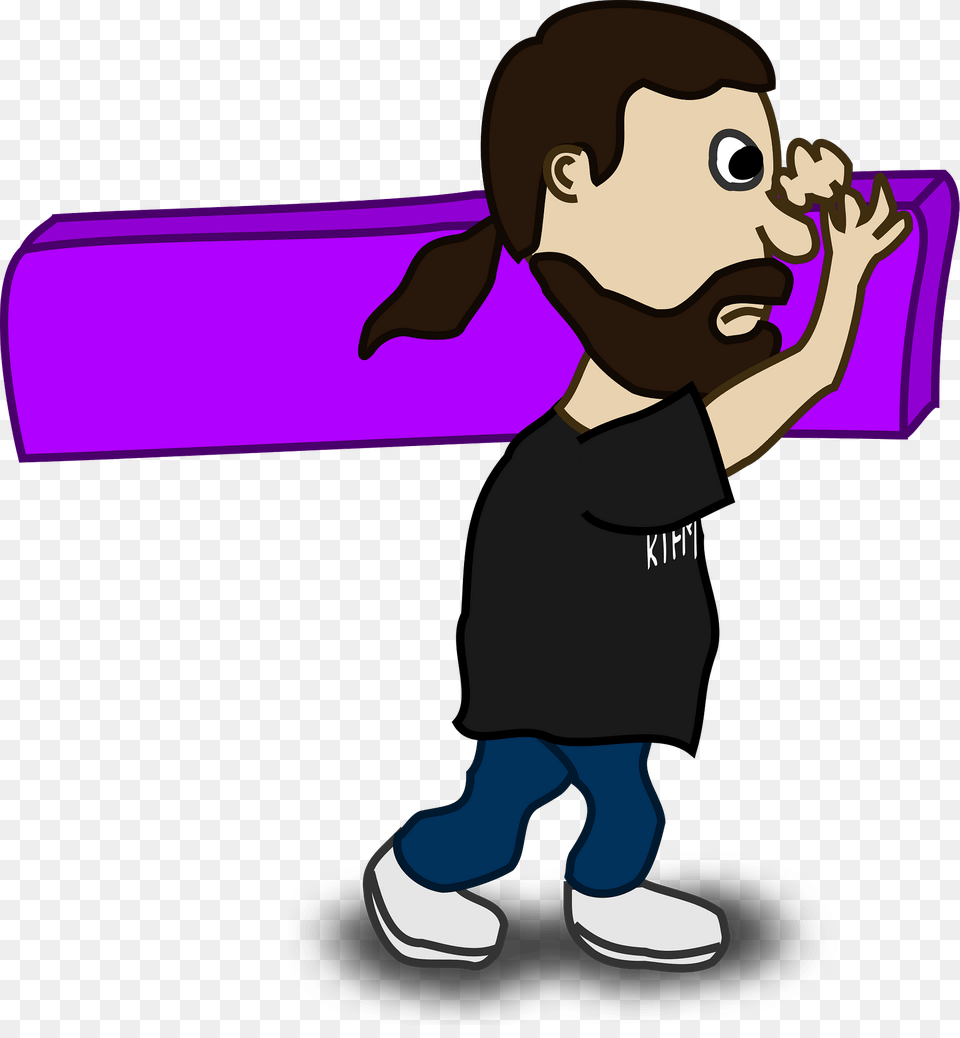 Man Carrying A Purple Board Clipart, Baby, Person, Face, Head Free Png