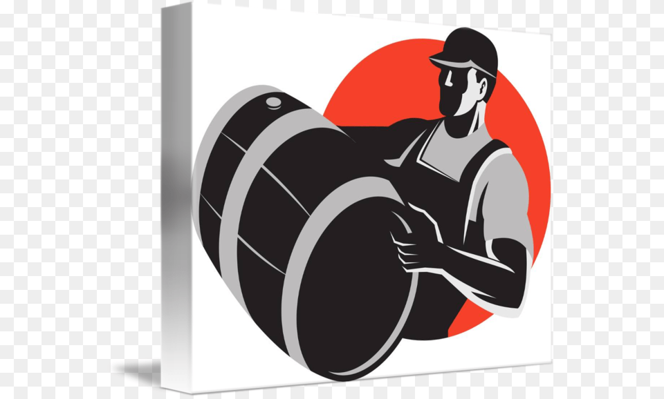 Man Carrying Barrel Barrel, Adult, Male, Person, Face Png Image